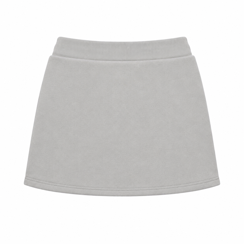 Grey Cotton Fleece Skirt