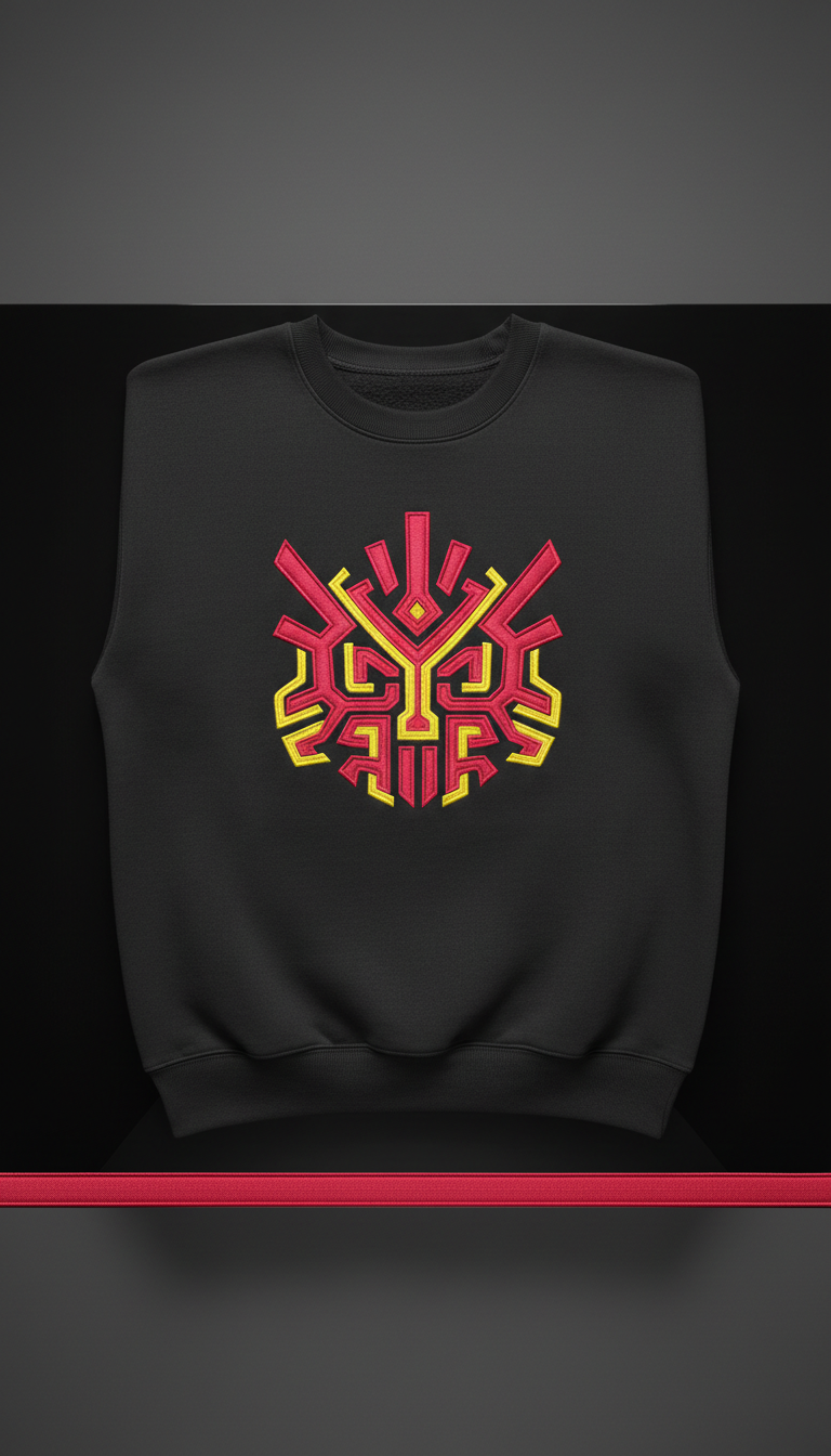 Heavyweight crewneck embroidered pop motifs