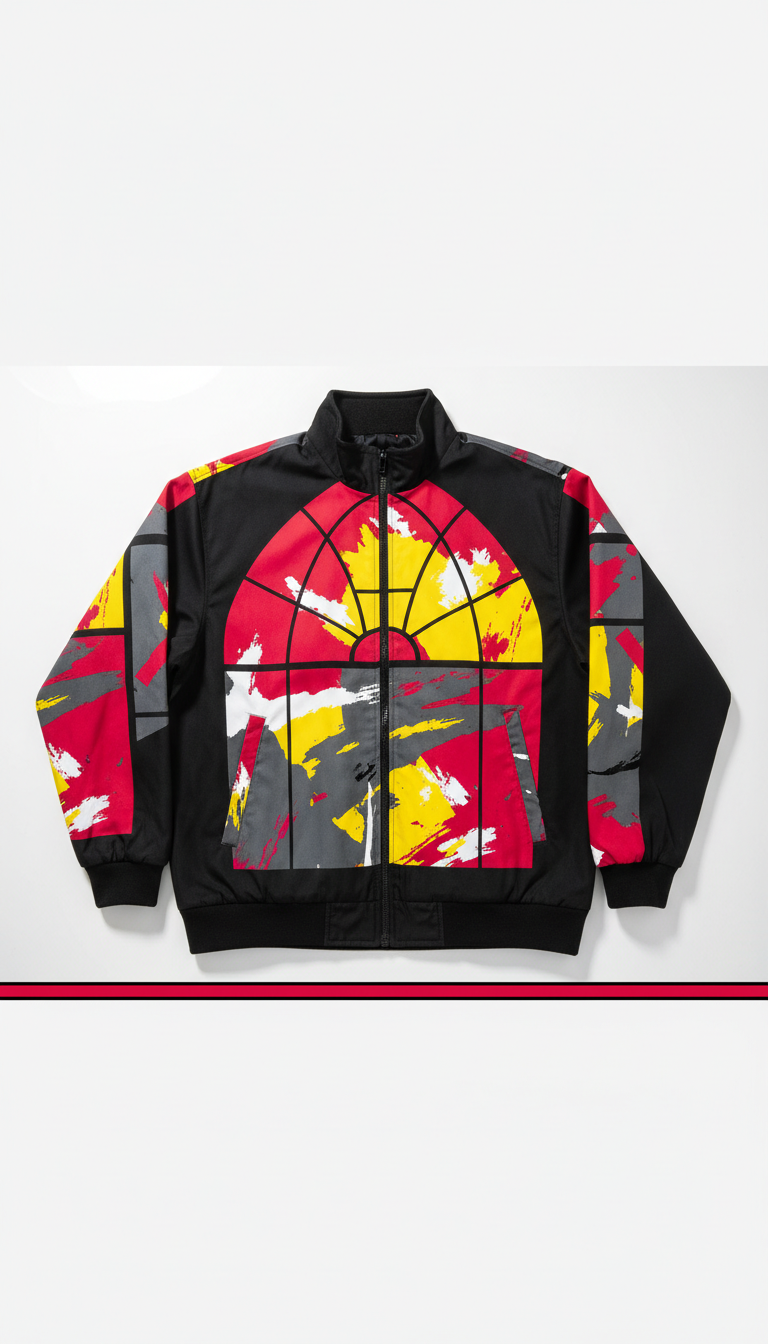 Statement jacket artist collaboration capsule