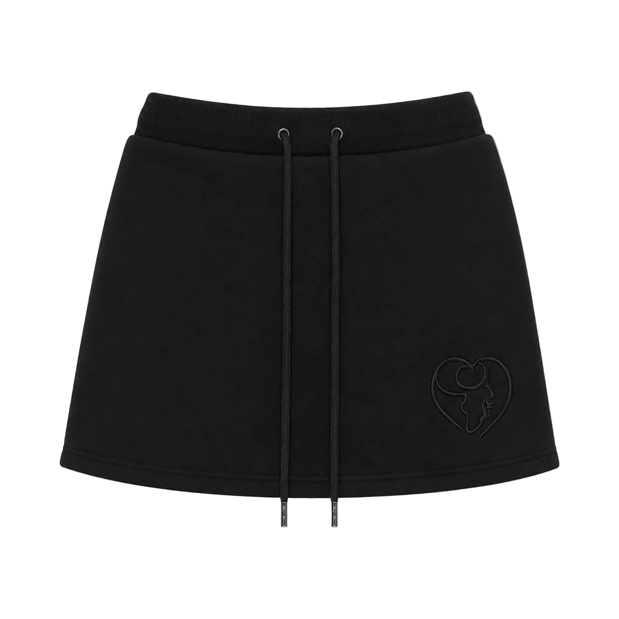 Black cotton fleece skirt