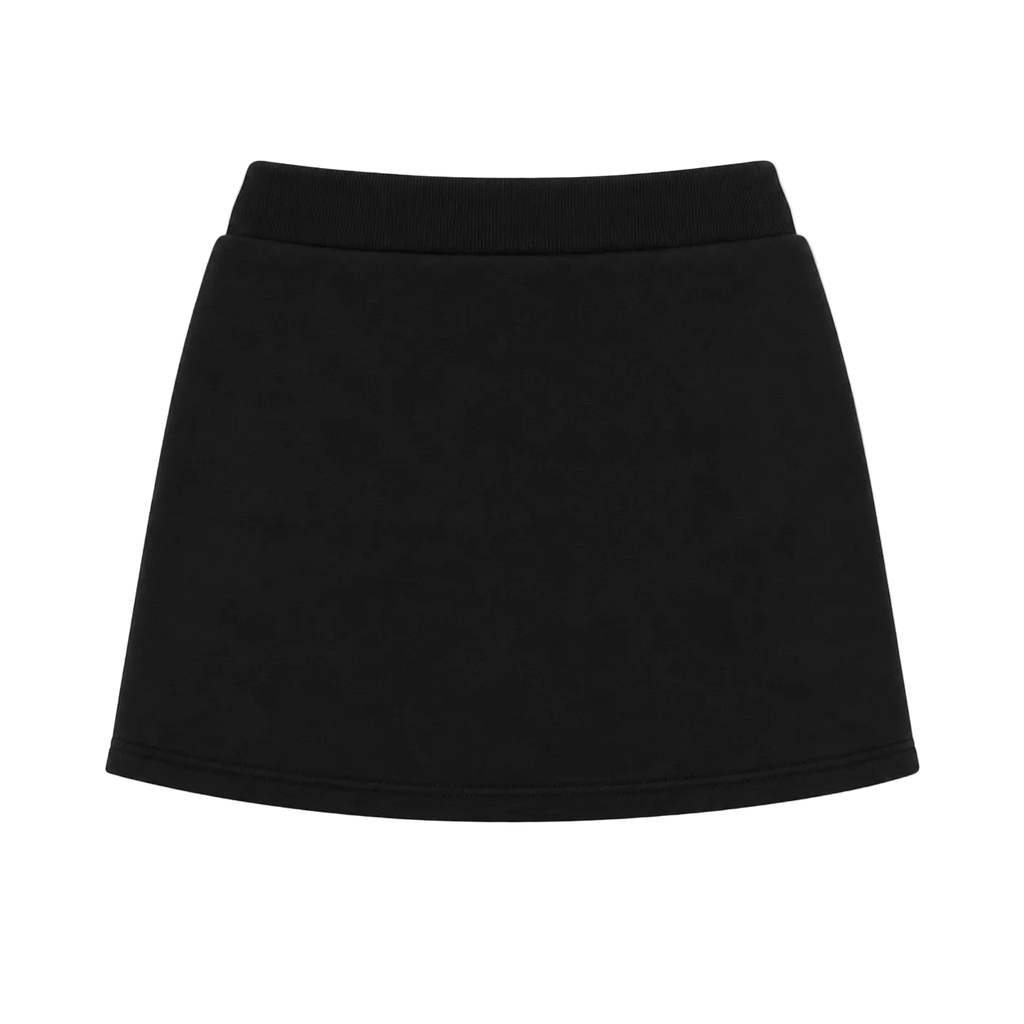 Black cotton fleece skirt