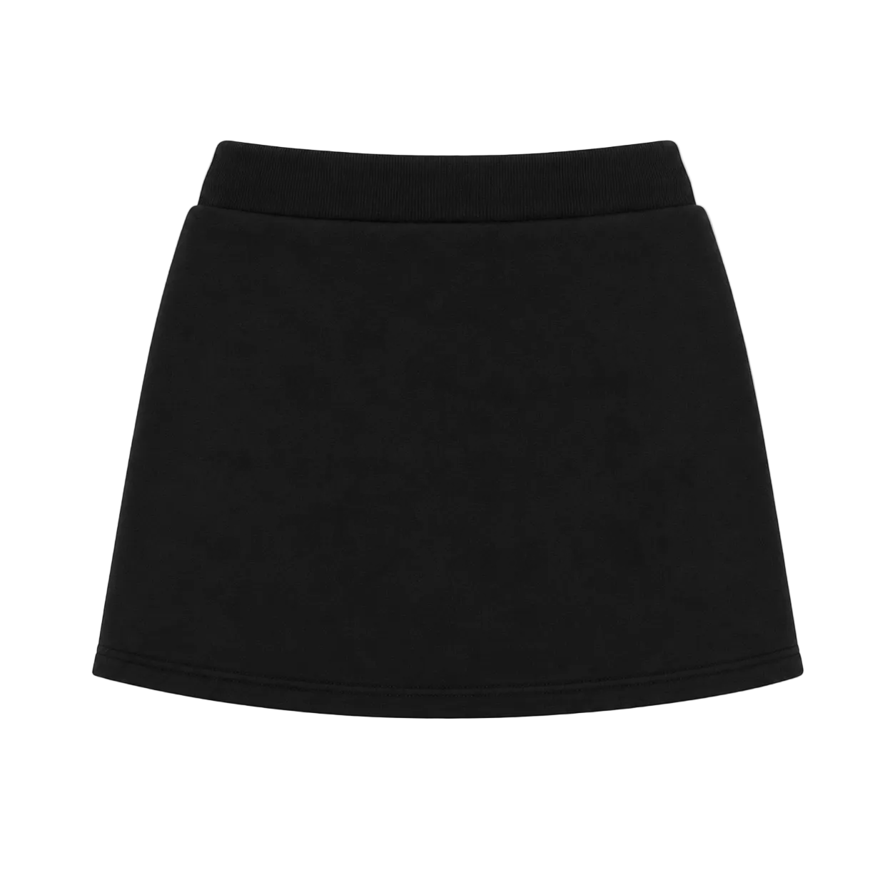 Black cotton fleece skirt