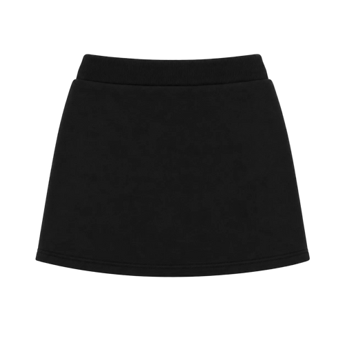 Black cotton fleece skirt
