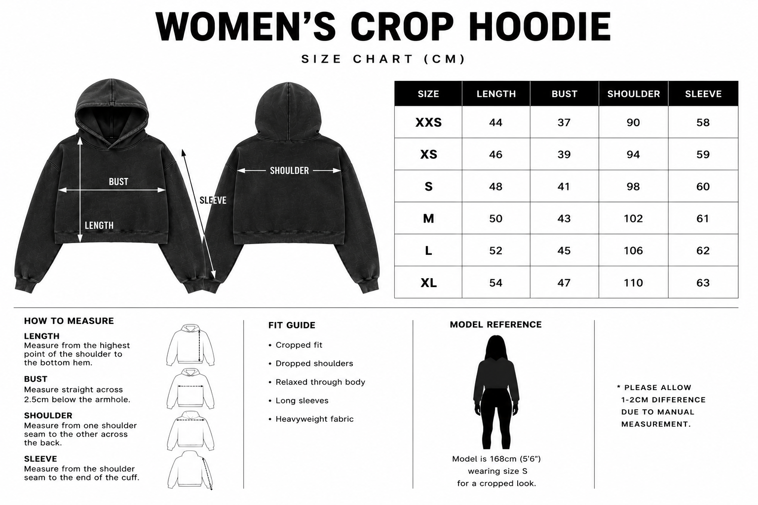 Women’s Cropped black Faux Fur Hoodie