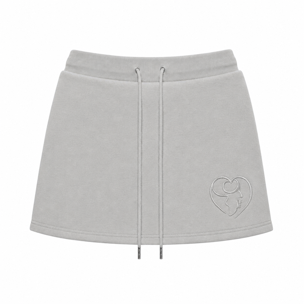 Grey Cotton Fleece Skirt