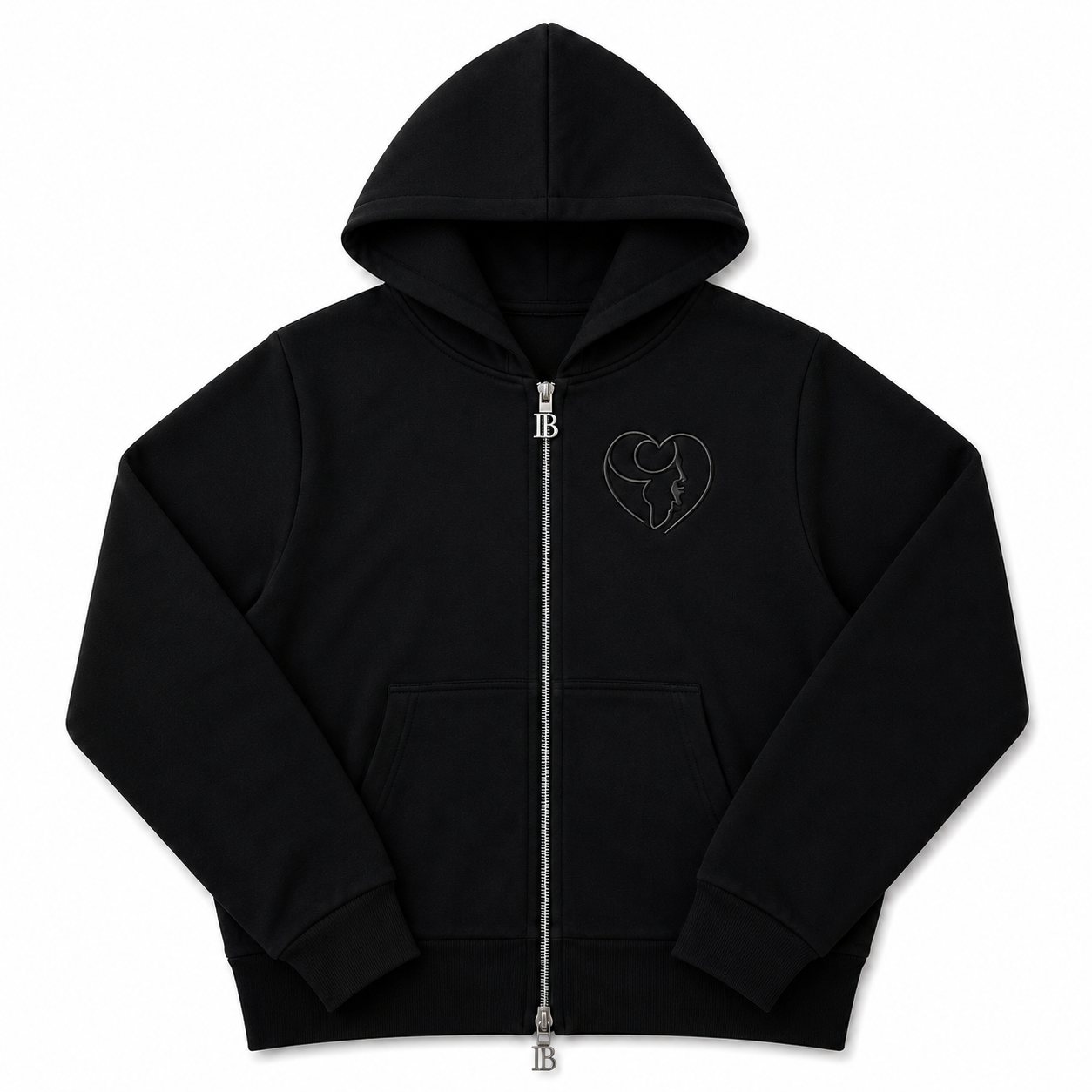 Black Hoodie with removable faux Fur