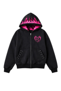 Pink Heart Flames Hoodie