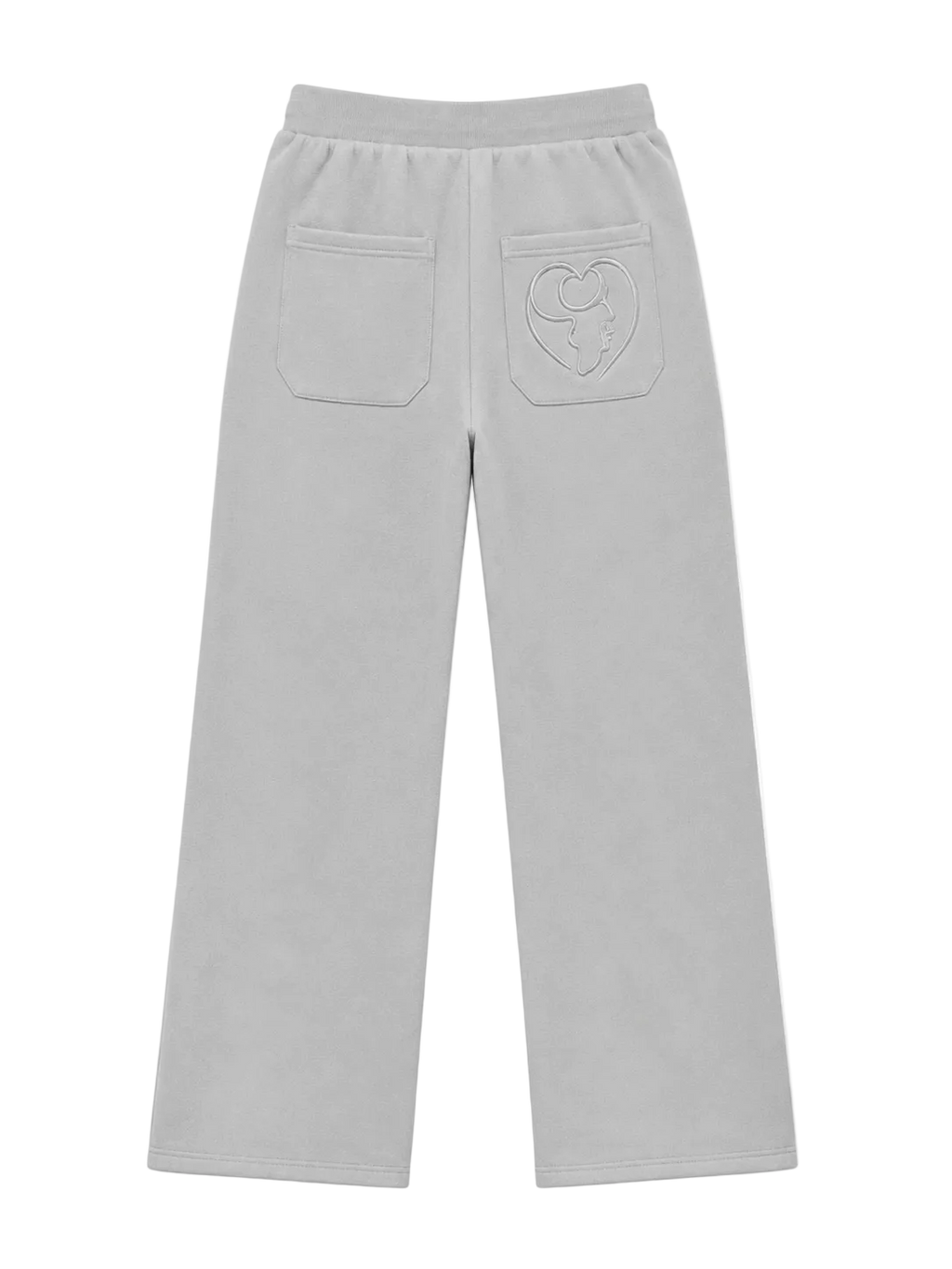 Grey Cotton Fleece Straight-Leg Pants