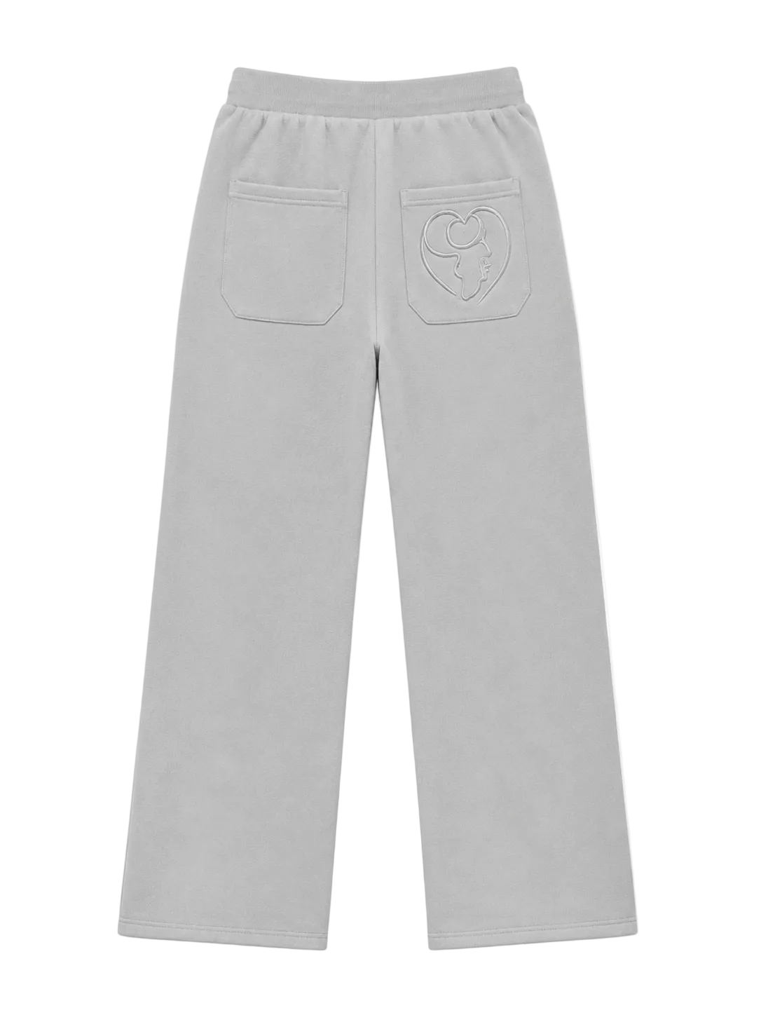Grey Cotton Fleece Straight-Leg Pants