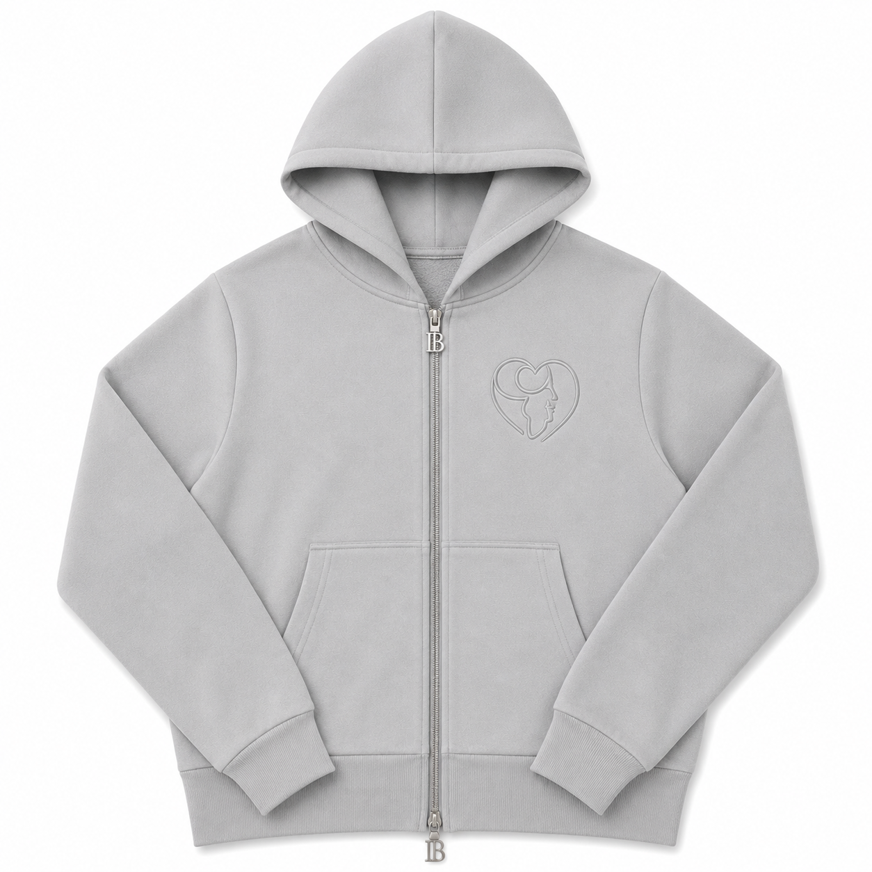 Grey Hoodie with Removable Faux Fur