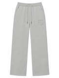 Grey Cotton Fleece Straight-Leg Pants