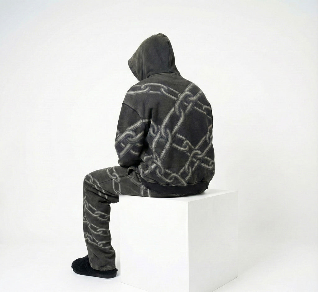 Distressed Chain Heavyweight Hoodie