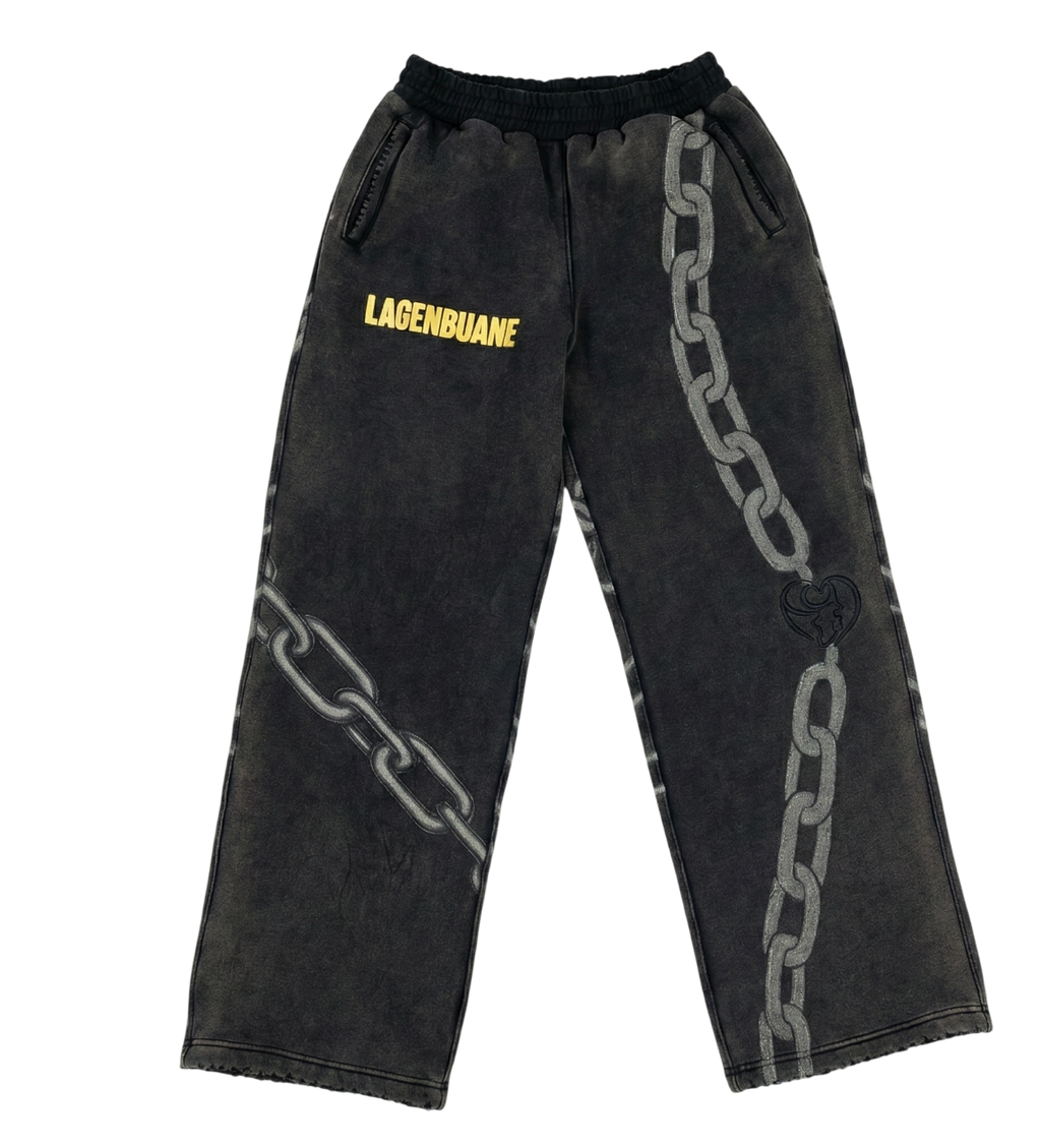 Distressed Chain Heavyweight Sweat Pants