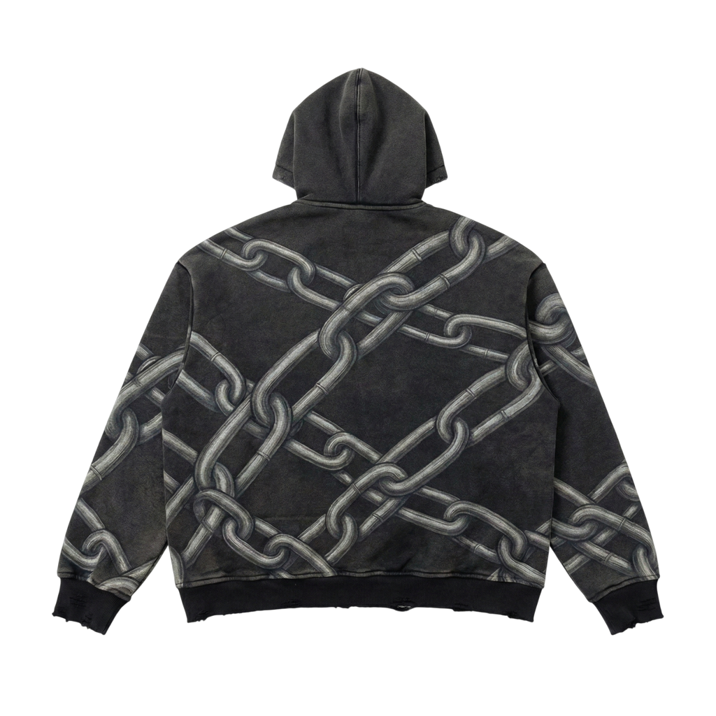 Distressed Chain Heavyweight Hoodie