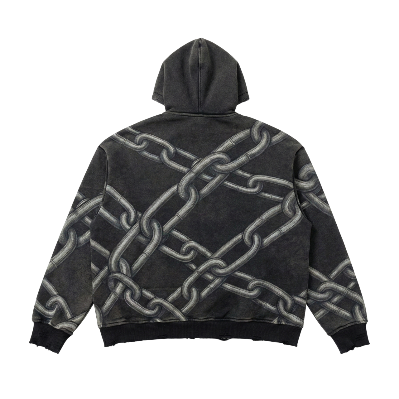 Distressed Chain Heavyweight Hoodie