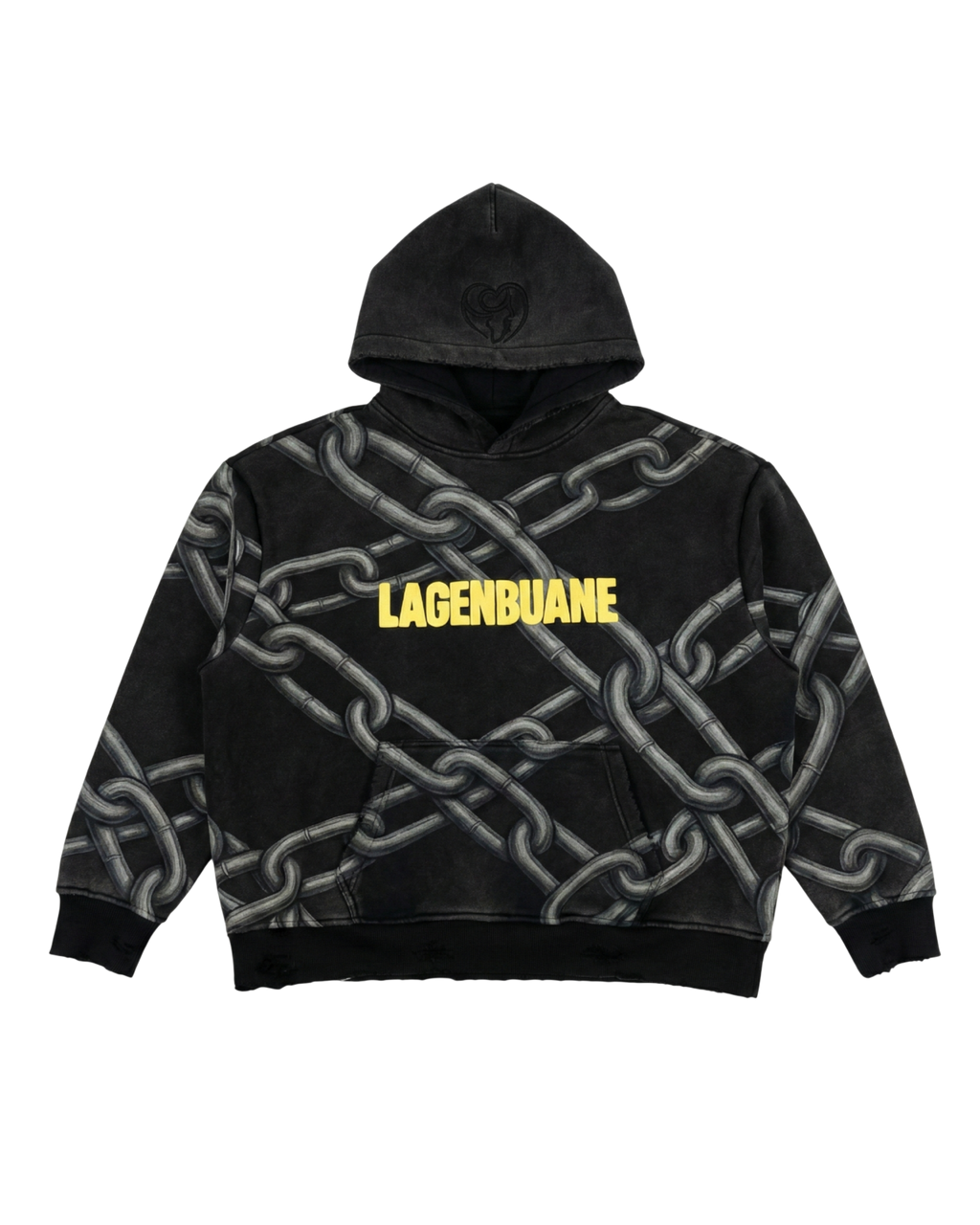 Distressed Chain Heavyweight Hoodie