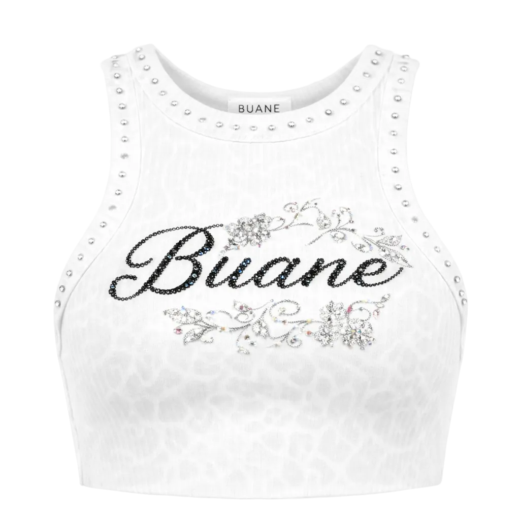 White Rhinestones singlet