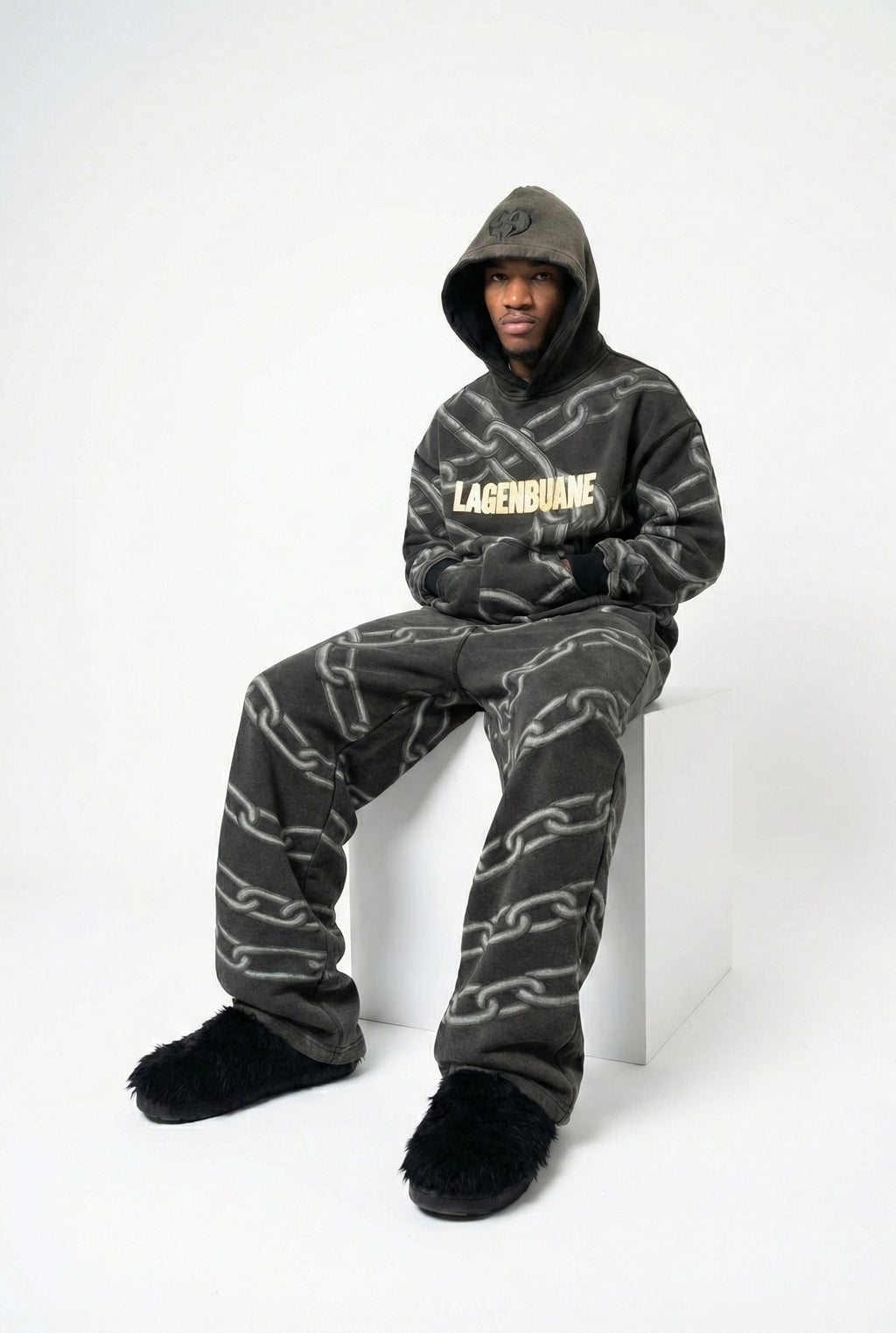 Distressed Chain Heavyweight Hoodie